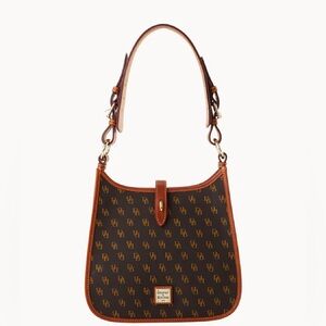 Dooney & Bourke Monogrammed Brown Gretta Messenger Shoulder Bag